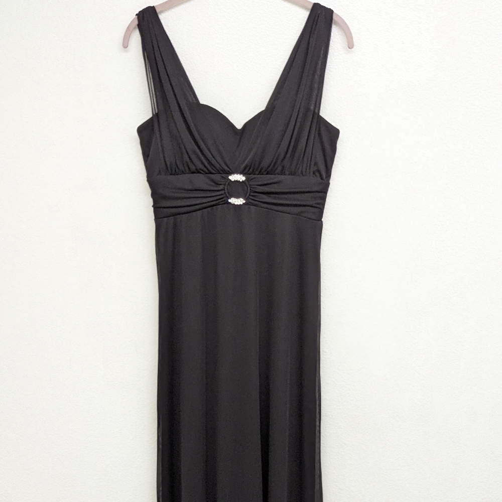 Black Flowy Evening Gown